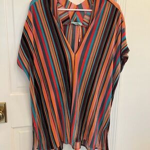 Striped colorful tunic top